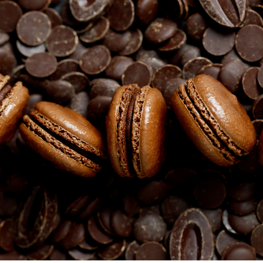 Intense Dark Chocolate with coffee Macaron